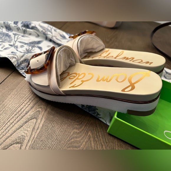 Sam Edelman women’s Ariane slide sandal in ivory leather size 8.5 - Picture 2 of 7